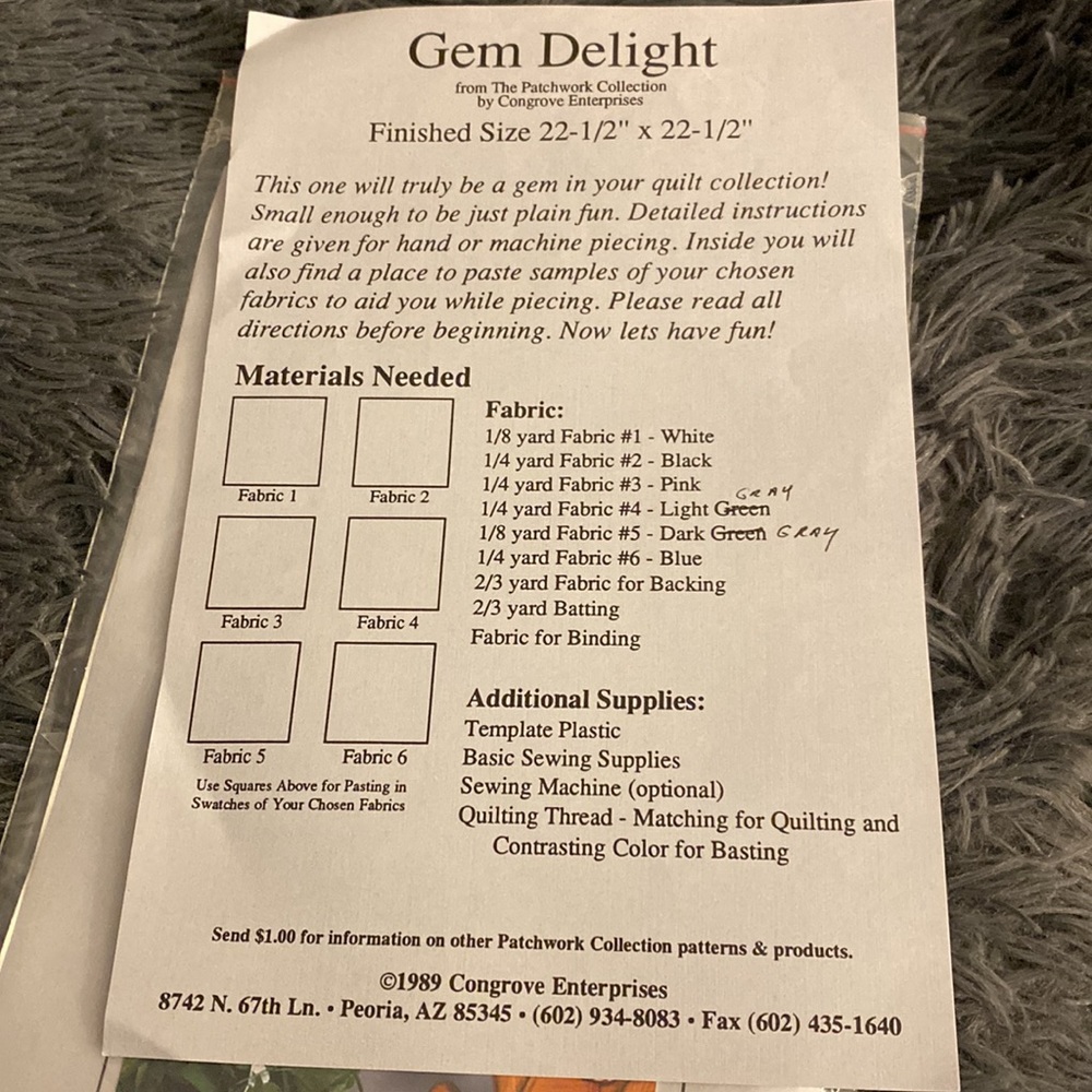Gem Delight patchwork wall hanging pattern - Picture 9 of 9